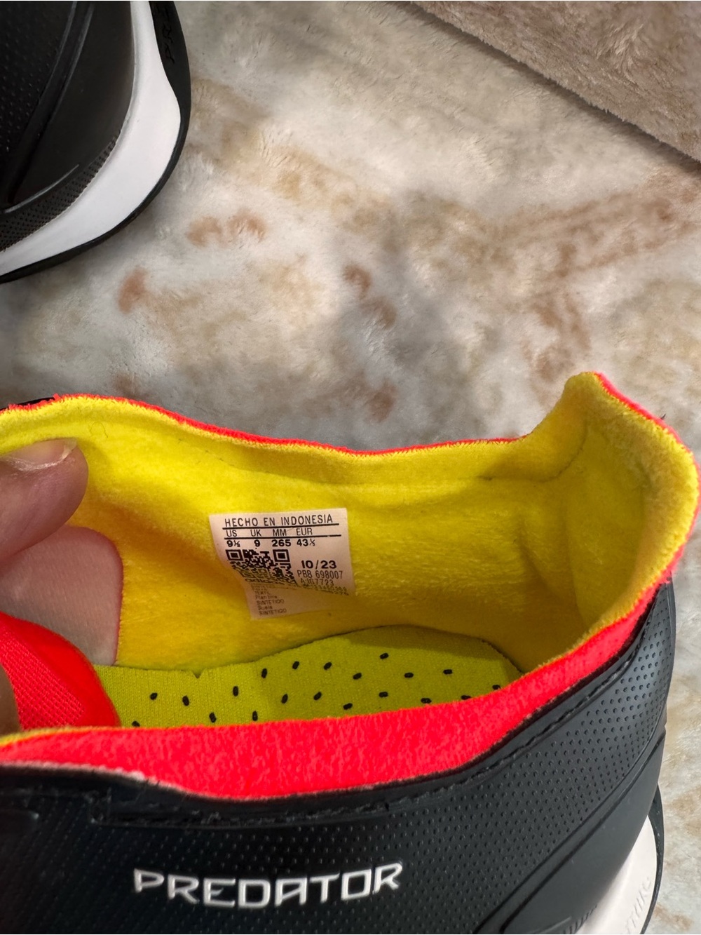 adidas Predator League TF Turf Soccer Shoes - Black/Red/Yellow - Picture 2 of 4